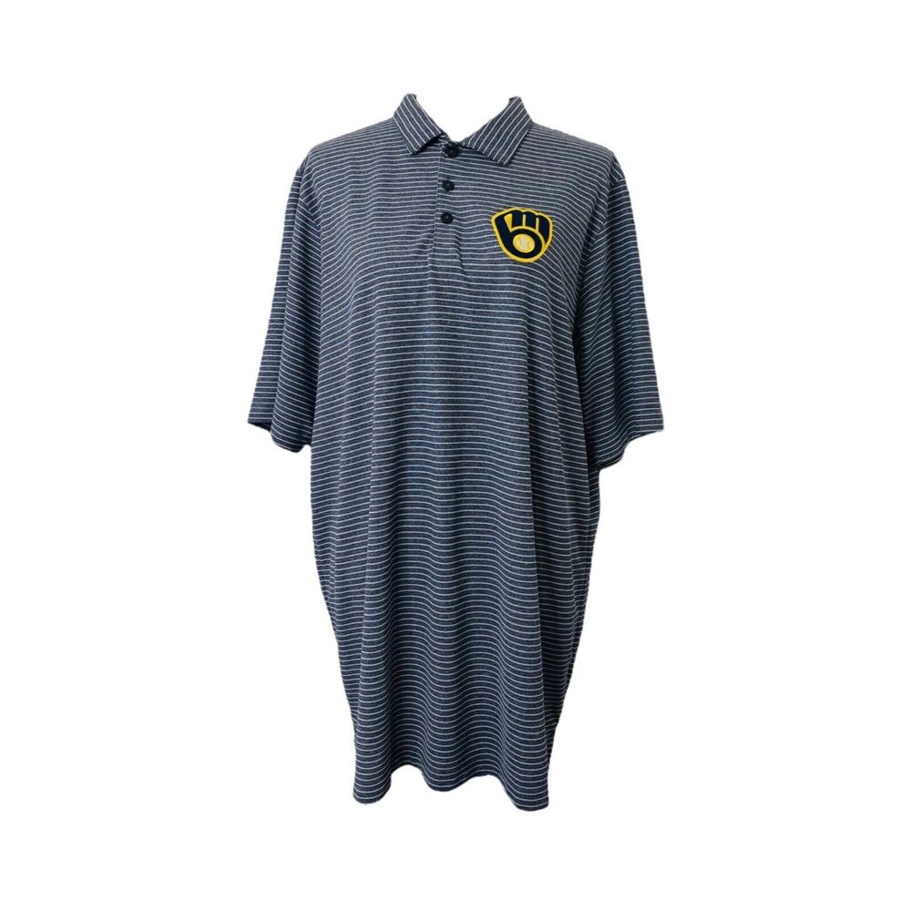 Antigua Men’s Size XLT Blue MLB Milwaukee Brewer’s Short Sleeve Polo Shirt